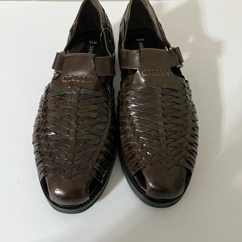 NEW!Deer Stags Dark Brown Huarache Woven Sandals size13